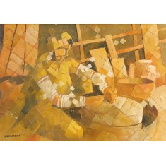 Lal Muhammad Pathan, 21 x 31 Inch, Oil on Canvas, Figurative Painting, AC-LM-014